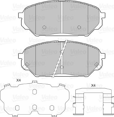 Valeo 601308 - Тормозные колодки, дисковые, комплект avtokuzovplus.com.ua