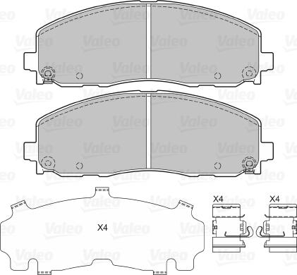 Valeo 601314 - Гальмівні колодки, дискові гальма autocars.com.ua