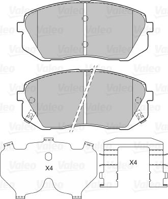 Valeo 601322 - Тормозные колодки, дисковые, комплект avtokuzovplus.com.ua