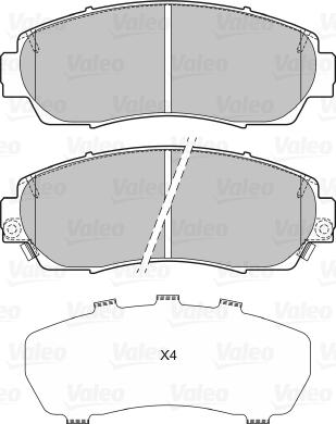 Valeo 601349 - Тормозные колодки, дисковые, комплект avtokuzovplus.com.ua