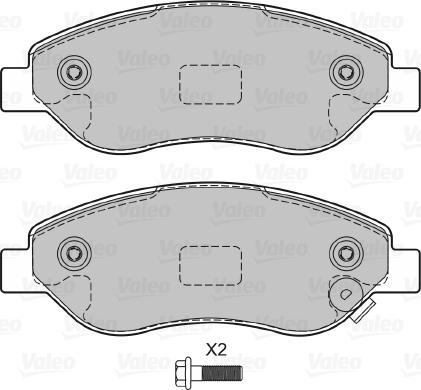 Valeo 601380 - Тормозные колодки, дисковые, комплект avtokuzovplus.com.ua