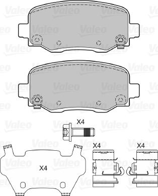 Valeo 601417 - Тормозные колодки, дисковые, комплект avtokuzovplus.com.ua