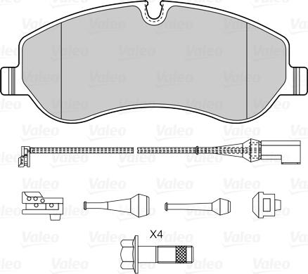 Valeo 601559 - Тормозные колодки, дисковые, комплект avtokuzovplus.com.ua