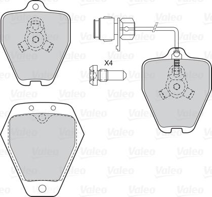 Valeo 601570 - Гальмівні колодки, дискові гальма autocars.com.ua