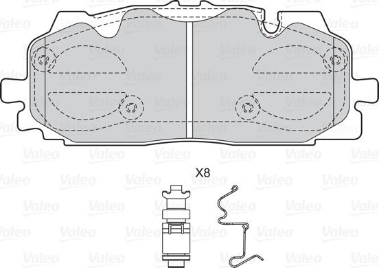 Valeo 601595 - Тормозные колодки, дисковые, комплект avtokuzovplus.com.ua