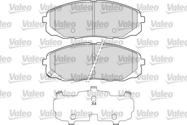 Valeo 601682 - Гальмівні колодки, дискові гальма autocars.com.ua