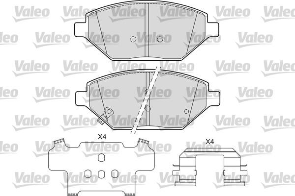 Valeo 601686 - Тормозные колодки, дисковые, комплект avtokuzovplus.com.ua