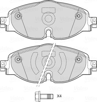 Valeo 601702 - Тормозные колодки, дисковые, комплект avtokuzovplus.com.ua