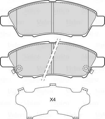 Valeo 601717 - Тормозные колодки, дисковые, комплект autodnr.net