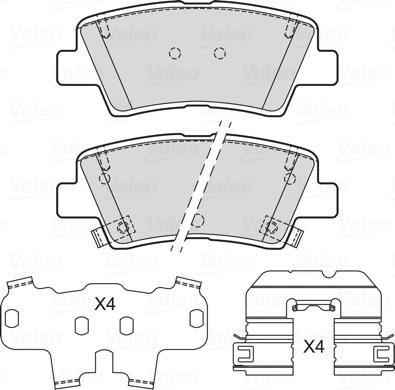 Valeo 601718 - Тормозные колодки, дисковые, комплект avtokuzovplus.com.ua