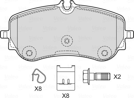 Valeo 601741 - Тормозные колодки, дисковые, комплект avtokuzovplus.com.ua