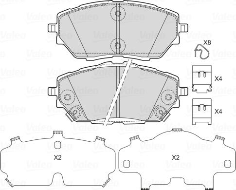 Valeo 601750 - Тормозные колодки, дисковые, комплект autodnr.net