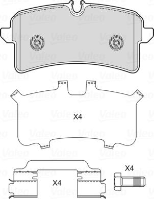 Valeo 601753 - Тормозные колодки, дисковые, комплект avtokuzovplus.com.ua