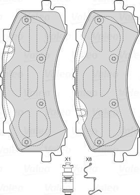 Valeo 601754 - Тормозные колодки, дисковые, комплект avtokuzovplus.com.ua