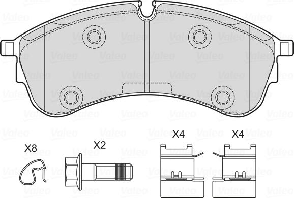 Valeo 601761 - Тормозные колодки, дисковые, комплект avtokuzovplus.com.ua