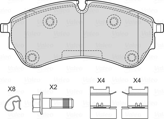 Valeo 601762 - Тормозные колодки, дисковые, комплект avtokuzovplus.com.ua