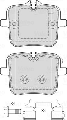 Valeo 601770 - Гальмівні колодки, дискові гальма autocars.com.ua