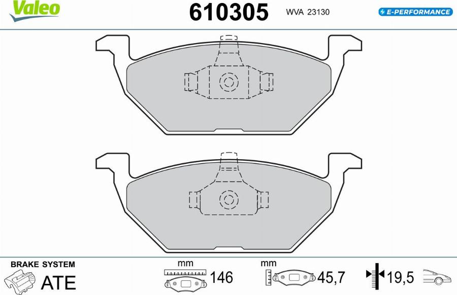 Valeo 610305 - Тормозные колодки, дисковые, комплект autodnr.net