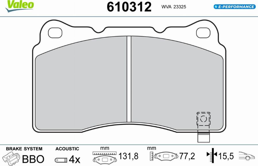 Valeo 610312 - Тормозные колодки, дисковые, комплект autodnr.net