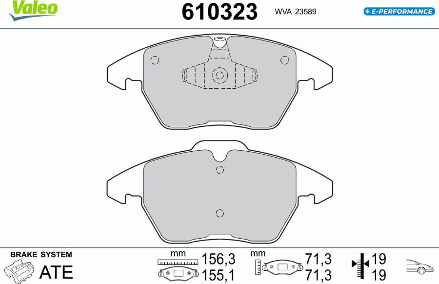 Valeo 610323 - Тормозные колодки, дисковые, комплект autodnr.net