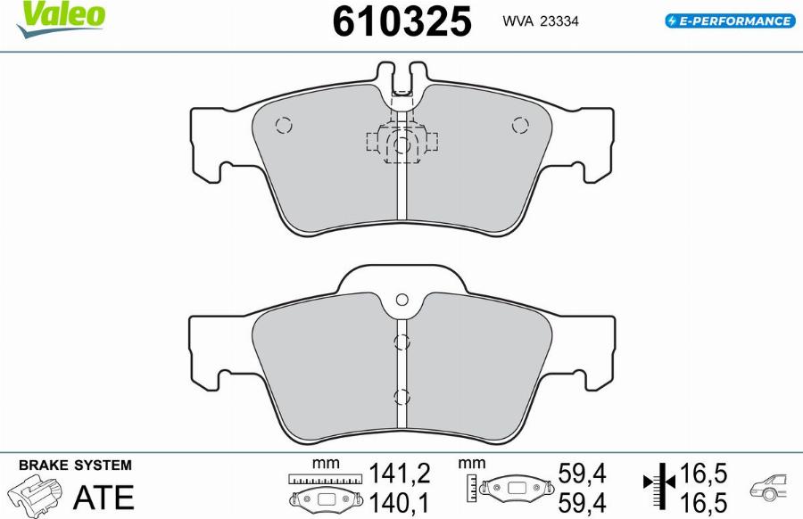 Valeo 610325 - Тормозные колодки, дисковые, комплект autodnr.net