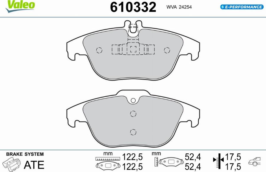 Valeo 610332 - Тормозные колодки, дисковые, комплект autodnr.net