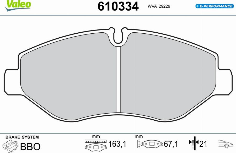 Valeo 610334 - Тормозные колодки, дисковые, комплект avtokuzovplus.com.ua