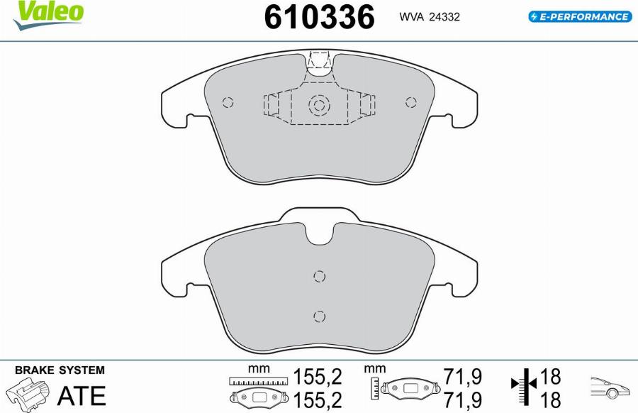 Valeo 610336 - Тормозные колодки, дисковые, комплект autodnr.net