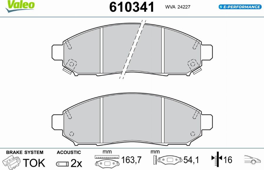 Valeo 610341 - Тормозные колодки, дисковые, комплект autodnr.net