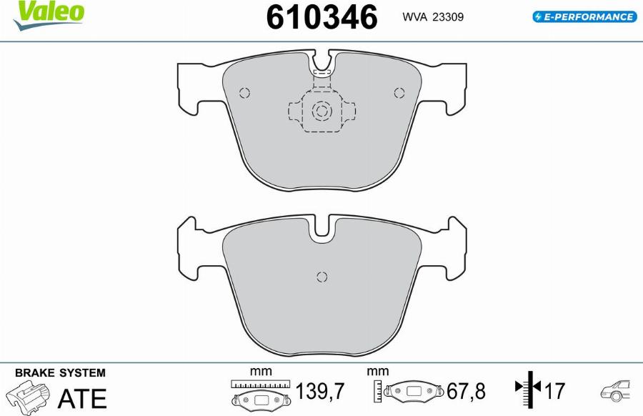 Valeo 610346 - Тормозные колодки, дисковые, комплект autodnr.net