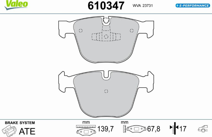 Valeo 610347 - Тормозные колодки, дисковые, комплект autodnr.net