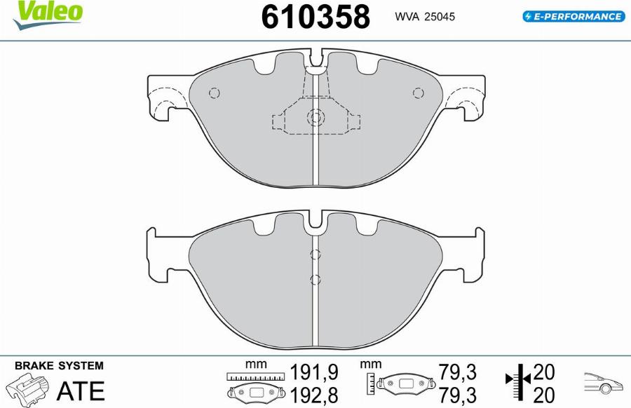 Valeo 610358 - Тормозные колодки, дисковые, комплект autodnr.net