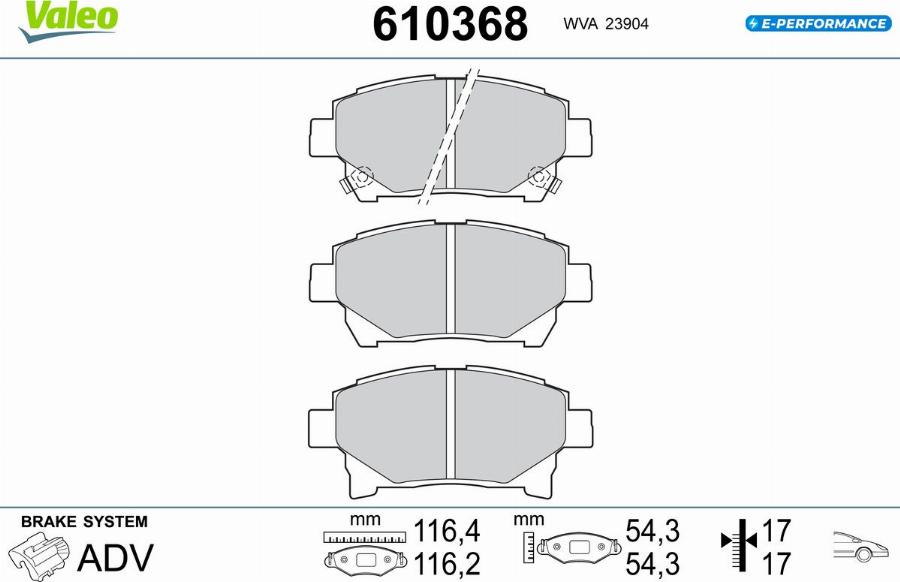 Valeo 610368 - Тормозные колодки, дисковые, комплект autodnr.net