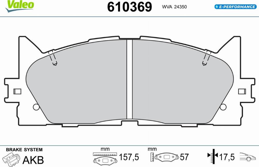 Valeo 610369 - Гальмівні колодки, дискові гальма autocars.com.ua