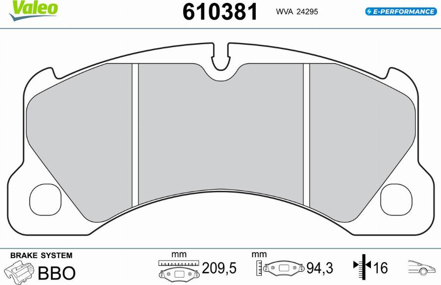 Valeo 610381 - Тормозные колодки, дисковые, комплект autodnr.net