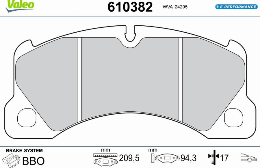 Valeo 610382 - Тормозные колодки, дисковые, комплект autodnr.net