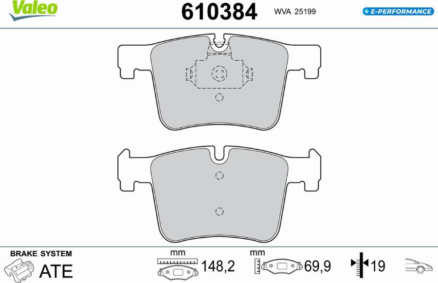 Valeo 610384 - Тормозные колодки, дисковые, комплект autodnr.net