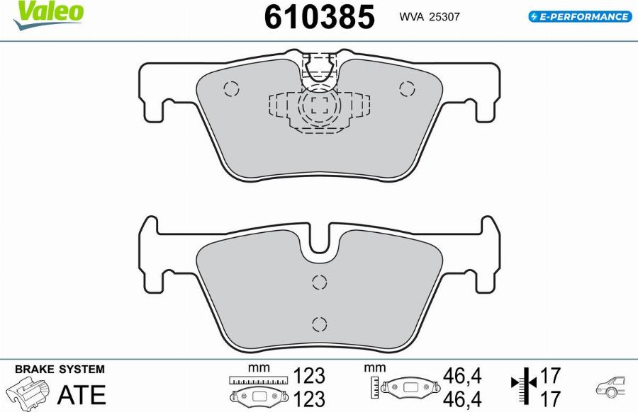 Valeo 610385 - Тормозные колодки, дисковые, комплект avtokuzovplus.com.ua