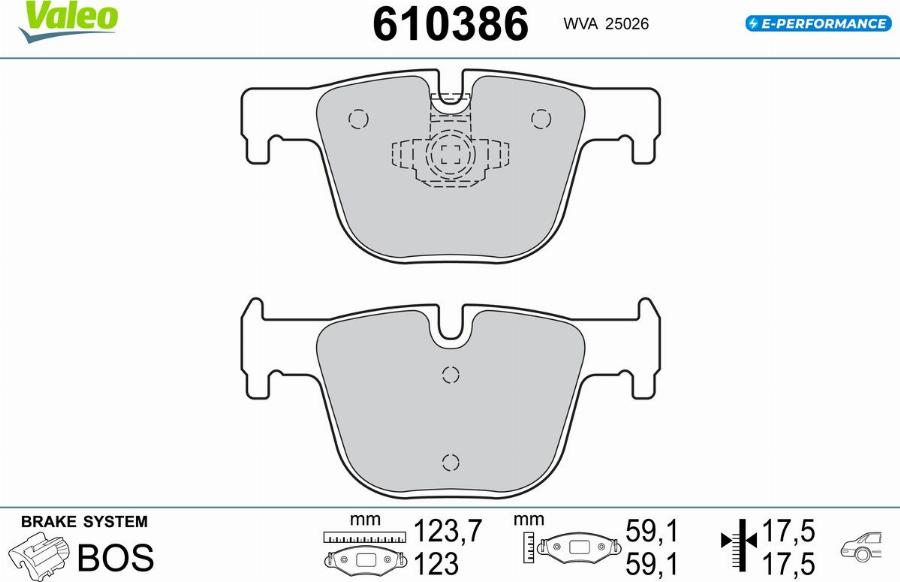 Valeo 610386 - Тормозные колодки, дисковые, комплект avtokuzovplus.com.ua