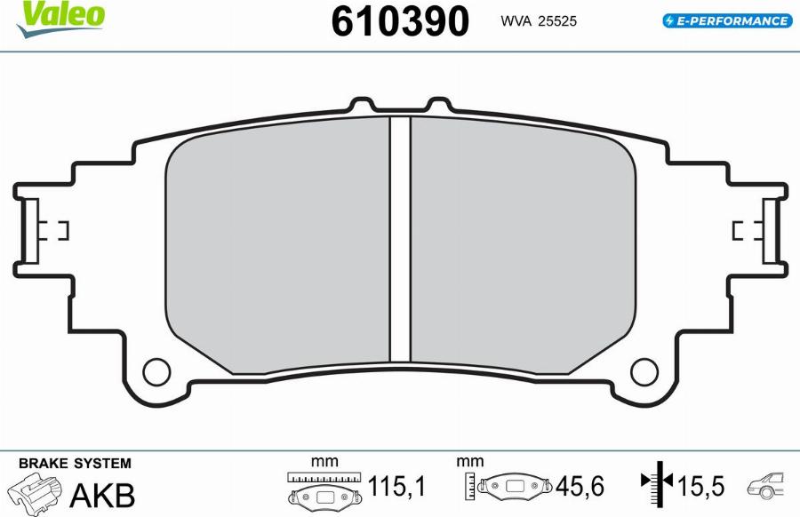 Valeo 610390 - Тормозные колодки, дисковые, комплект autodnr.net