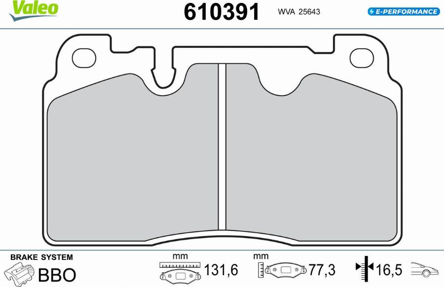 Valeo 610391 - Тормозные колодки, дисковые, комплект autodnr.net