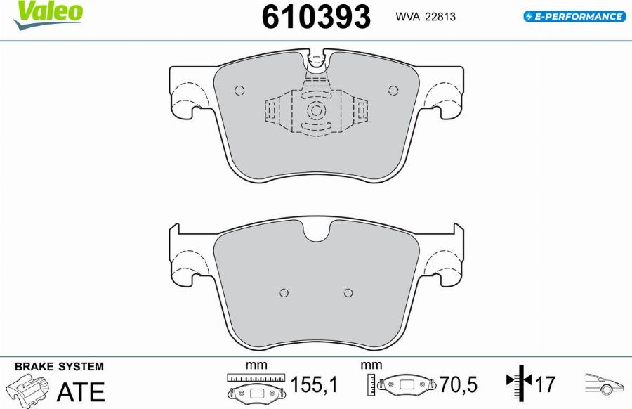 Valeo 610393 - Тормозные колодки, дисковые, комплект autodnr.net