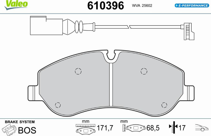 Valeo 610396 - Тормозные колодки, дисковые, комплект autodnr.net