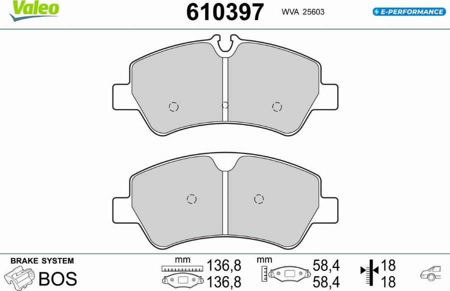 Valeo 610397 - Тормозные колодки, дисковые, комплект autodnr.net