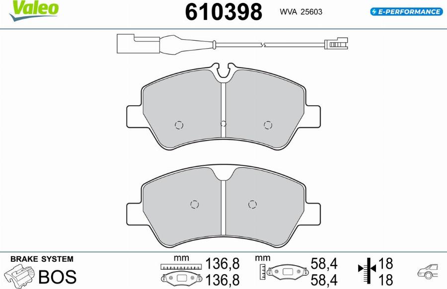 Valeo 610398 - Тормозные колодки, дисковые, комплект autodnr.net