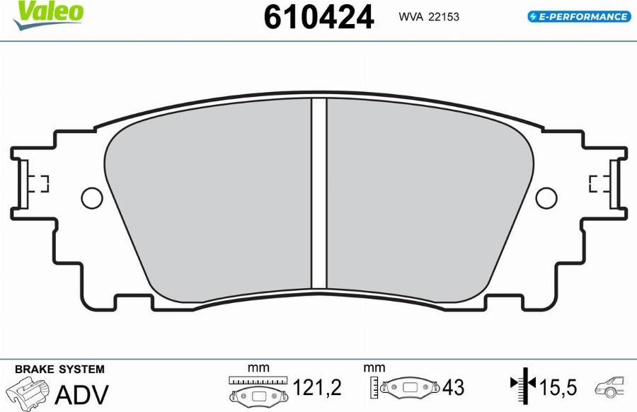 Valeo 610424 - Тормозные колодки, дисковые, комплект autodnr.net