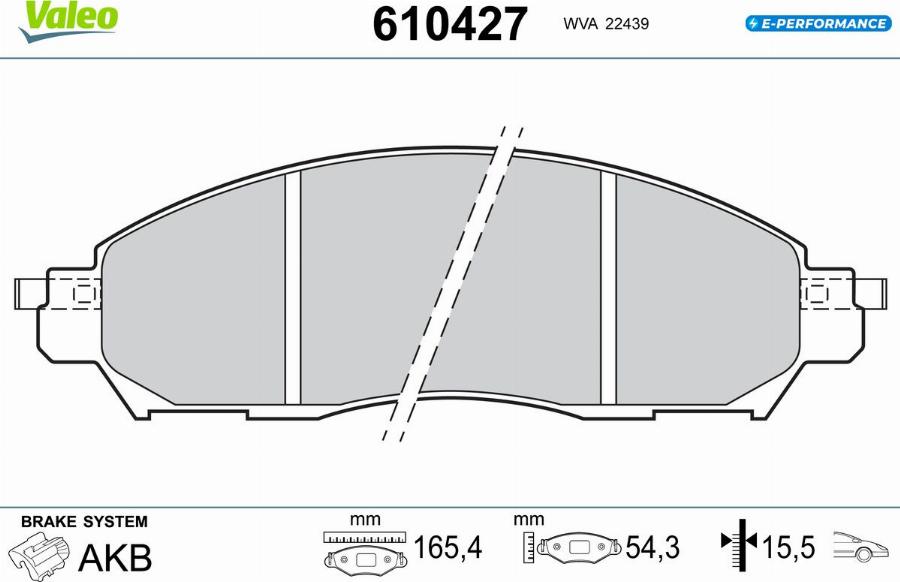 Valeo 610427 - Тормозные колодки, дисковые, комплект autodnr.net