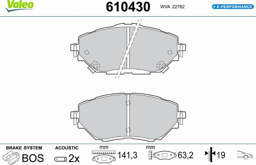 Valeo 610430 - Тормозные колодки, дисковые, комплект autodnr.net