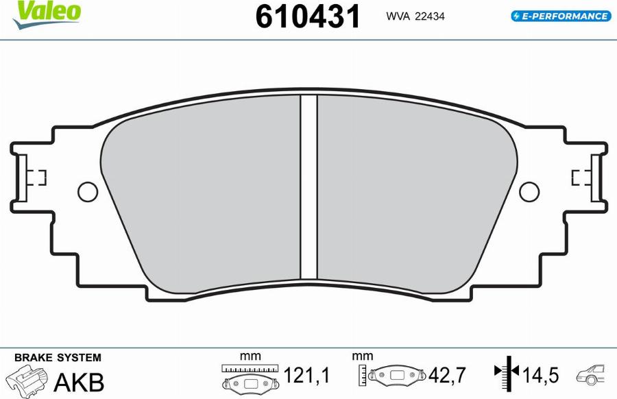 Valeo 610431 - Тормозные колодки, дисковые, комплект autodnr.net