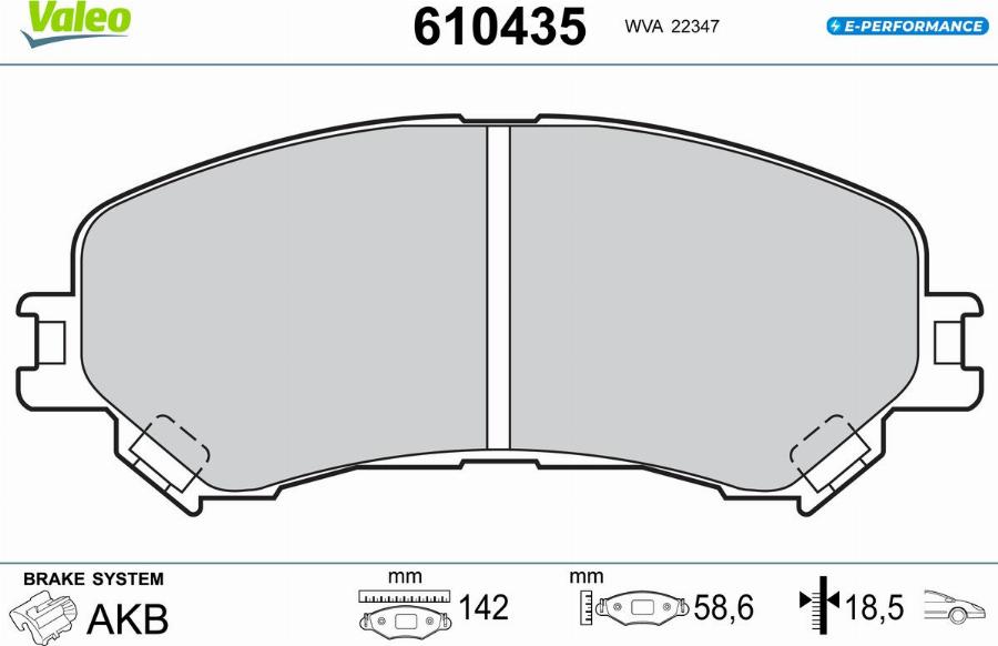 Valeo 610435 - Тормозные колодки, дисковые, комплект autodnr.net